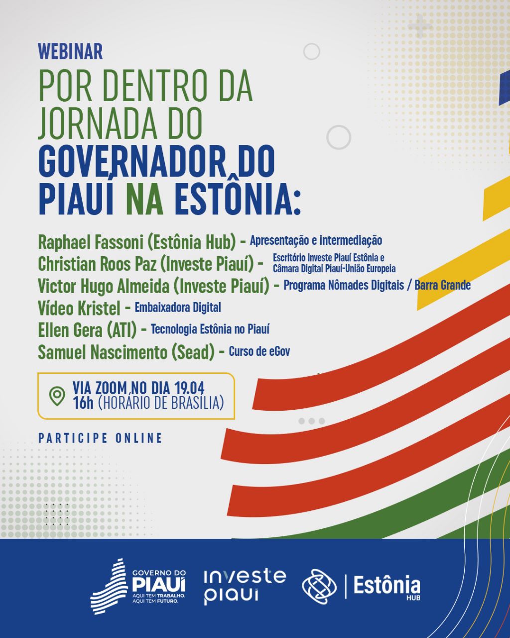Investe Piauí promove webinar sobre a missão do Piauí na Estônia